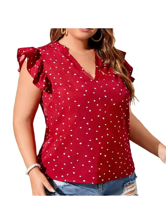 Plus Size Red Tops