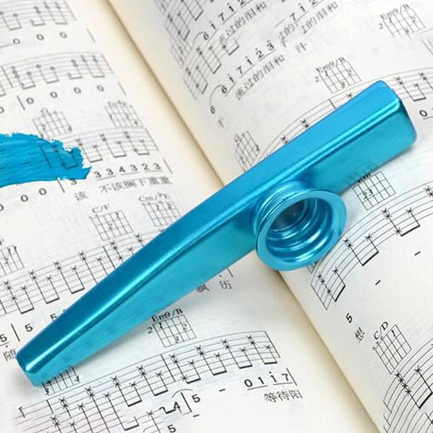 Boca de instrumento de viento de madera de metal para flautas musicales principiantes Kazoos azul