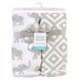 thumbnail image 2 of Hudson Baby Infant Silky Plush Blanket, Gray Elephants, 30x36 inches, 2 of 2