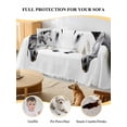 thumbnail image 4 of Horse Print Couch Cover for 2 Cushion Sofa, Modern Watercolor Grey White Animals Washable Loveseat Sofa Covers Slipcover for Sectional Sofas L-Shaped, Couch Throw Cover 71"x118", 4 of 9
