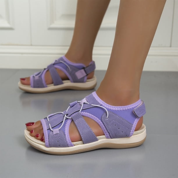 Sandalias de Boca de pez Wmkox8yii SA2152 para Mujer Color Sólido Punta Redonda Cómodas