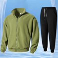 thumbnail image 2 of Men's Sweat Suit 2 Piece Outfit Casual Athletic Sweatsuit Full Zip Pullover Long Sleeve Running Sport Outfits Casual Athletic Jogging Warm Up Sets, 2 of 9