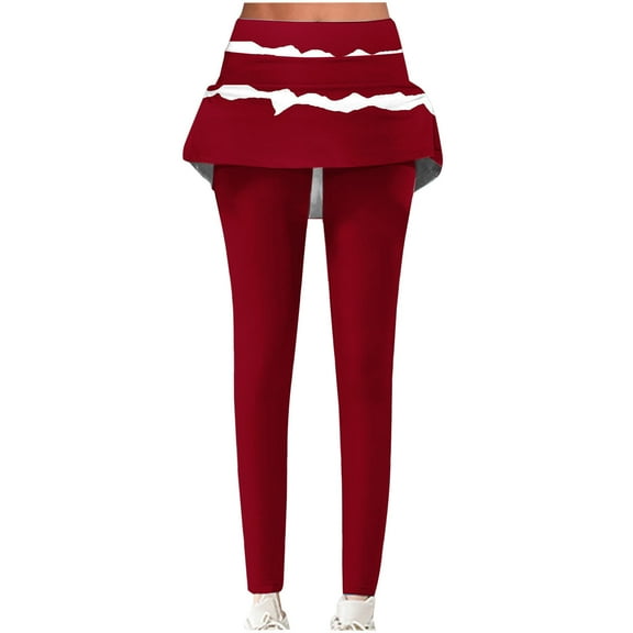 Kaemgyyd Skirted Leggings for Women Trendy Tennis Yoga Athletic Skirt with Leggings Print Stretch Slim Tights and Skirt