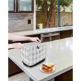 thumbnail image 4 of Grey Plaid Toaster Cover 4 Slice, Spring Summer Farmhouse Buffalo Checkered Dustproof Bread Machine Oven Cover with Storage Pockets, Fits Most Kitchen Toasters Protector, 4 of 5