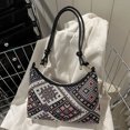 thumbnail image 3 of Bolso bandolera de moda Bolso bandolera estilo bohemio suave para mujer (Geometr negro, 3 of 9