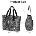 thumbnail image 3 of Tote Bag for Women - Black Halloween Spider Webs Shoulder Bag - Large Utility Work Duffle Bag with Zipper Handbag for Travel, Work, Sprots, 3 of 5
