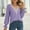 Purple, variant on Fall Sweater for Women 2022 Hollow out Splicing V Neck Blouse Cuff Long Sleeve Blouse Hollow out Blouse Elegant Blouse Knit Sweater Vintage Christmas Sweater Romper
