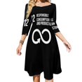 thumbnail image 1 of 12 Objectifs de Production Responsable Robe Ample avec Poches Été Sexy Col en V Imprimé Manches Courtes Robe Globale, 1 of 5