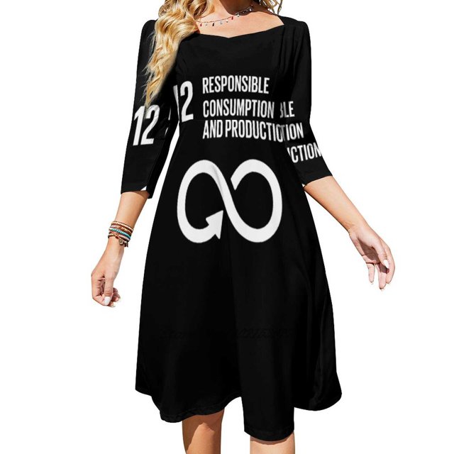12 Objectifs de Production Responsable Robe Ample avec Poches Été Sexy Col en V Imprimé Manches Courtes Robe Globale