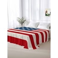 thumbnail image 6 of 4th of July Flat Sheet Only Twin Size, Soft Breathable Bed Top Sheets for Mattress, Red Stripes Independence Day Luxury Bedding Flat Sheets for Home Hotel Bedroom Bed Protection, 6 of 9