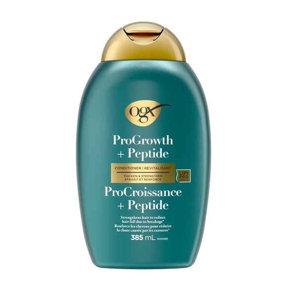 OGX ProGrowth + Peptide Conditioner, Nourishing Conditioner Moisturizes, Reinforces and Strengthens Hair to Reduce Hair Fall Due to Breakage*