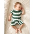 thumbnail image 6 of BemeyourBBs Infant Baby Girl Boy Summer Striped Romper One Piece Outfit Casual Short Sleeve Stripes Print Jumpsuit Shorts Baby Basic Clothes, 6 of 8