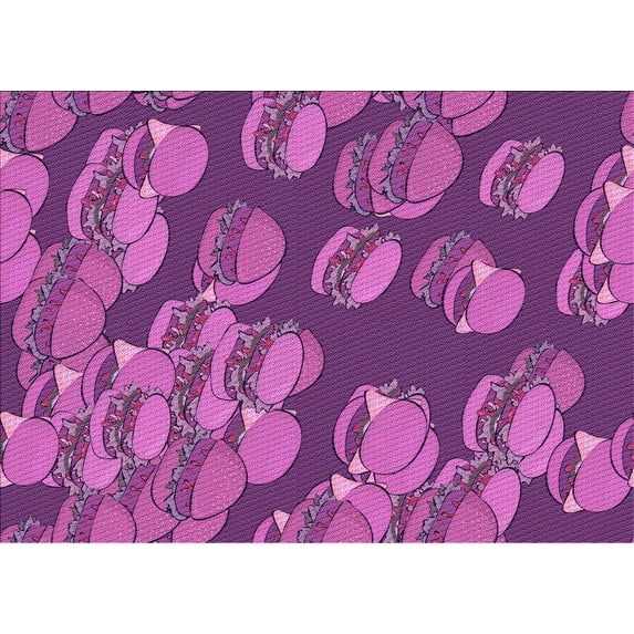 Ahgly Company Indoor Rectangle Patterned Dark Magenta Purple Area Rugs, 8' x 10'