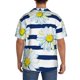 thumbnail image 3 of Balery Daisy Striped Nautical Camisa Casual de Manga Corta con Botones para Hombre, Texturizada, Estilo Cubano, para Playa, Verano-Medium, 3 of 5