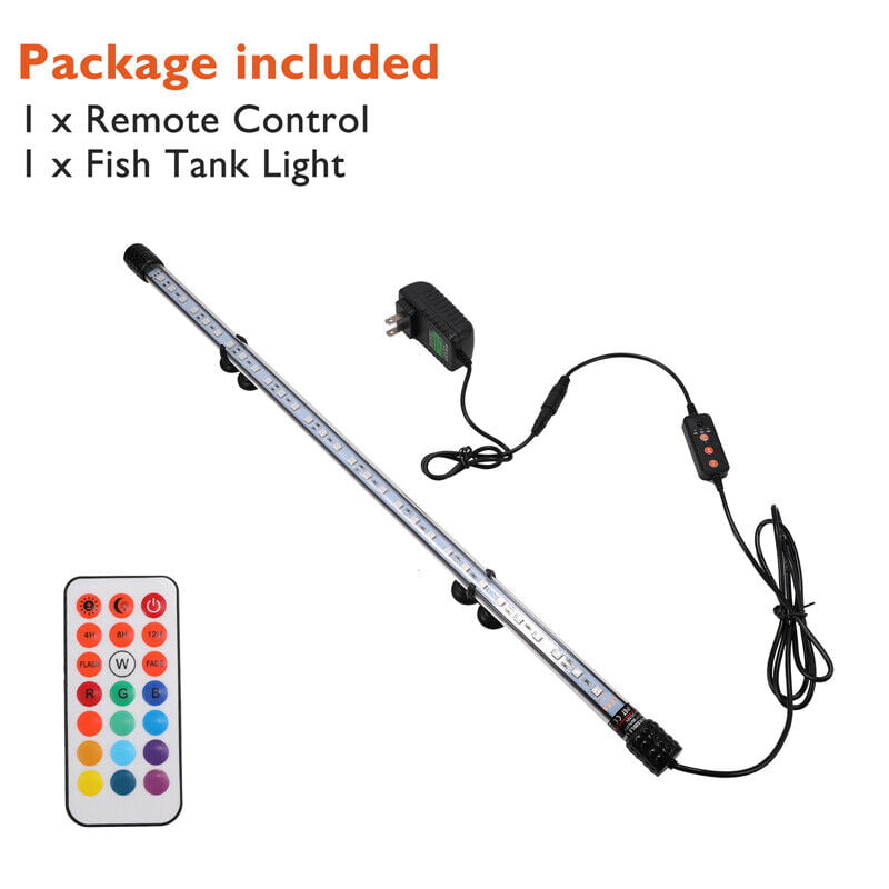 leerling Rijk T Color Changing Full Spectrum Aquarium LED Light Fish Tank Submersible  Lamp+Timer - Walmart.com