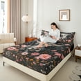 thumbnail image 4 of Castle Fairy Teens Children Floral Highlad Cattle 3Pcs Twin Sheet Sets,Rustic Animal Twin Fitted Sheet,Chic Flowers Breathable Flat Sheet,Lightweight Room Decor, 4 of 7