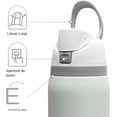 thumbnail image 3 of Botella de agua de acero inoxidable aislada con paja para deportes, viajes y biberón de agua de acero inoxidable, con picos - 32 onzas, livianos y resistentes a las fugas (Blanco, 32 oz), 3 of 4