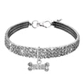thumbnail image 4 of Collar elástico de cristal Methold para mascotas pequeñas colgante en forma de hueso color blanco rosa azul S M L, 4 of 6