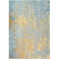 thumbnail image 7 of Noahas Washable Wool Abstract Area Rug for Living Room Bedroom ,Upgraded TRP Non-Slip Backing ,Low Pile Indoor Decorative Rug ,Gold and Blue ,8' x 10', 7 of 7