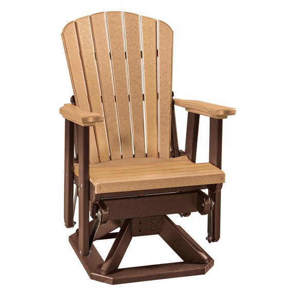 OS Home Model 510CTB Fan Back Swivel Glider in Cedar and Tudor Brown