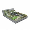 thumbnail image 3 of Japanese Bedding Set with Sheet & Covers, Cascading Waterfall Pond Under Bridge Reflections of Flowers in Water Pattern, Printed Bedroom Decor 2 Shams, 4 Sizes, Green White, by Ambesonne, 3 of 3