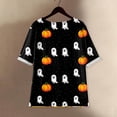 thumbnail image 6 of Godom Halloween Shirts for Women Ghost Graphic Button Oversized T Shirt Short Sleeve Tees Tops, 6 of 7