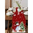 thumbnail image 2 of Table Runners 70 Inches Long Dress Scarves, Red Christmas Farmhouse Coffee/Dining/Kitchen Table Decor, Holiday Table Runner, Snowman Xmas Tree Ball Gifts Winter Wooden 13x70 Inch, 2 of 7