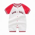 thumbnail image 2 of TOWED22 Baby Boy Golf Outfit Newborn Short Sleeve Short Romper Button up Collared Jumpsuit Summer One Piece Outfits Red,6-9 M, 2 of 8