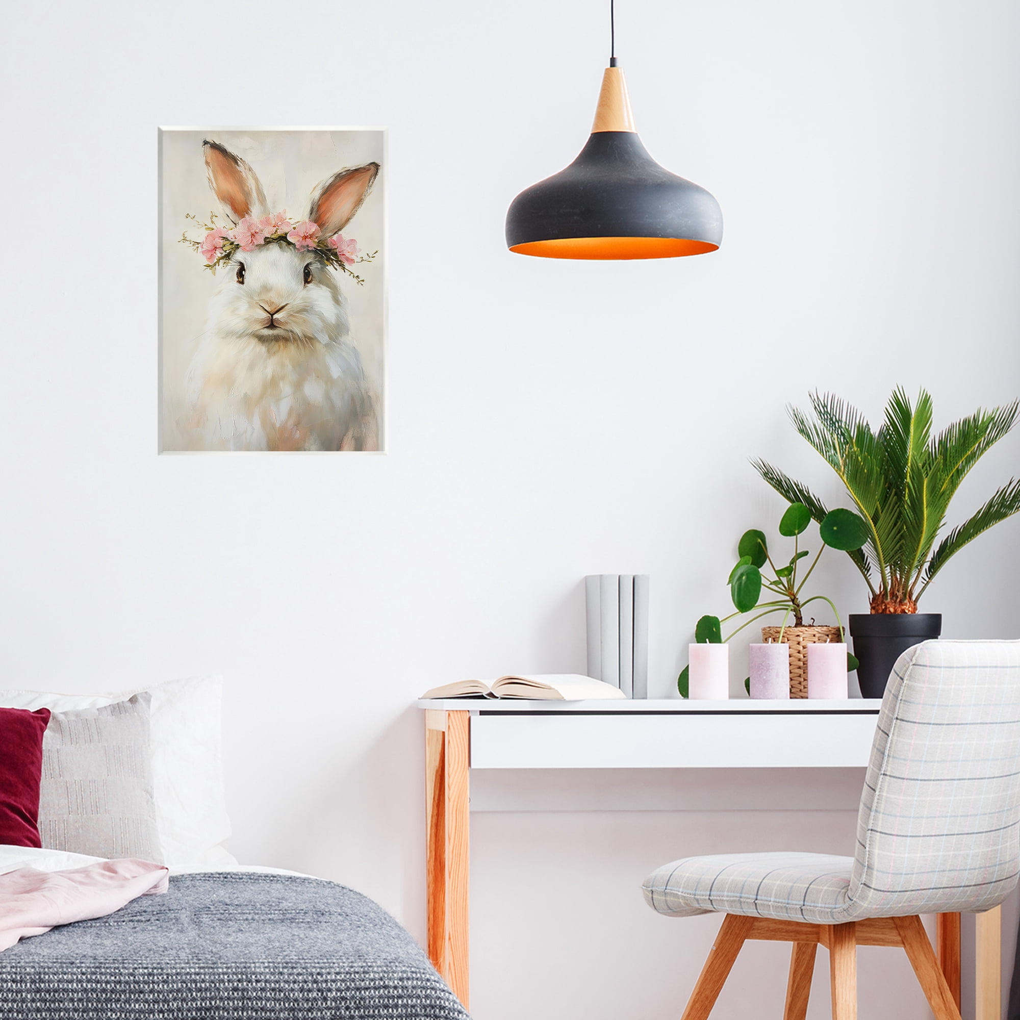 Stupell Industries Bunnykins with Pink Crown Wall Plaque Art, design by Tina LeCour