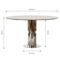 thumbnail image 6 of 35-Inch Round Glass Dining Table, Tempered Glass Tabletop, Stainless Steel Legs, Suitable for 2-4 People, Dark Brown Small Round Dining Table, for Restaurants and Apartments, 6 of 9