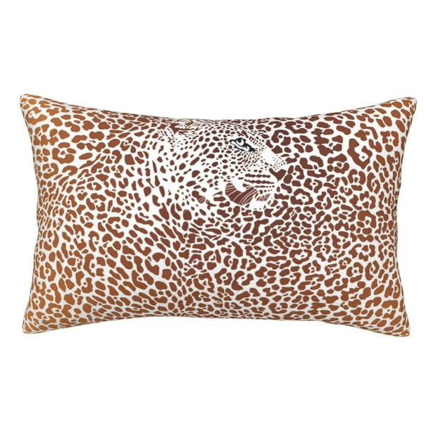 Balery Leopard Brown Funda de Cojín Estampada, Regalos para Mujeres, Regalos de Amor para Ella, Regalos para Novia o Esposa, Funda de Almohada-16"x24"