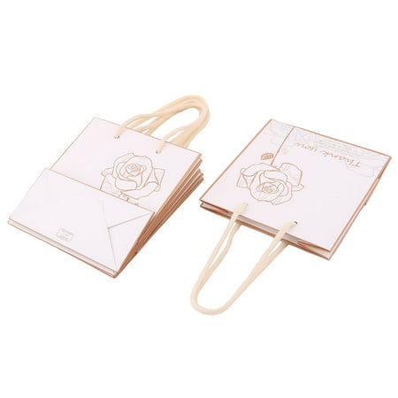 Gift Bag Boutique Unique Bargains Boutique Store Rose Pattern Foldable Holder Handbag Wrapper Gift Bags 4 PCS ()