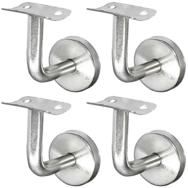 304 Stainless Steel Handrail Bracket For Stair Railing Wall Bracket Wood Railing Silver (4 Pieces)