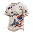 thumbnail image 2 of Xneal 911 25th Anniversary T-Shirt Short Sleeve Print Casual Never Forget 911 Multicolor Shirts for Men Size M, 2 of 5
