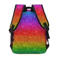 thumbnail image 4 of Easygdp Rainbow Glitter Mochila Ergonómica Versátil para Laptop - Múltiples Bolsillos, Correas Ajustables, Unisex para Escuela, Viajes y Actividades al Aire Libre-One Size, 4 of 5