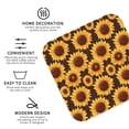 thumbnail image 2 of Disketp Chocolate Plaid Sunflower Funny Coasters,6 Pcs Leather Coasters with Holder, Perfect Housewarming Hostess Gifts,Protect Furniture from Water Marks Scratch and Damage, 2 of 5