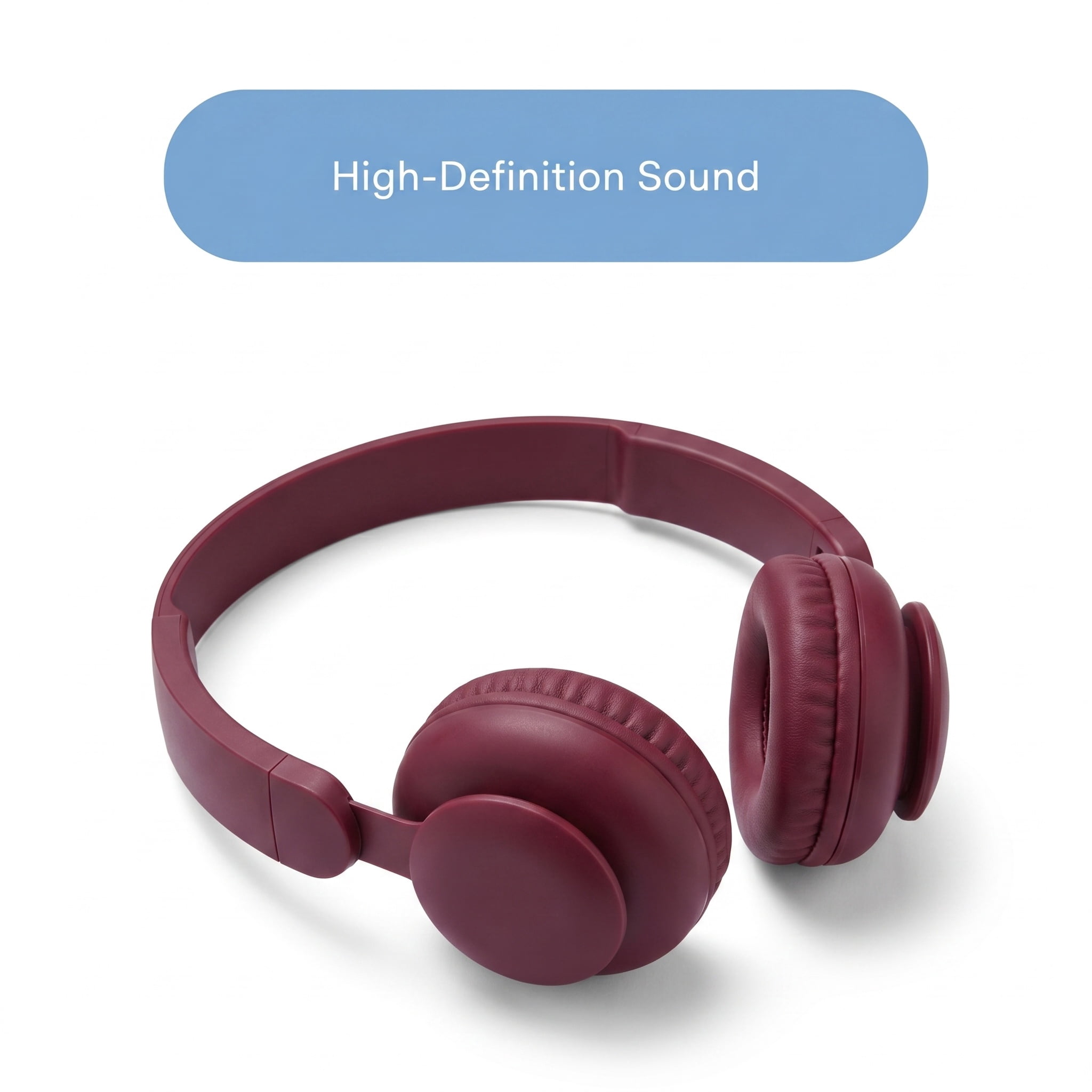 onn Wireless On-Ear Headphones, Cherry