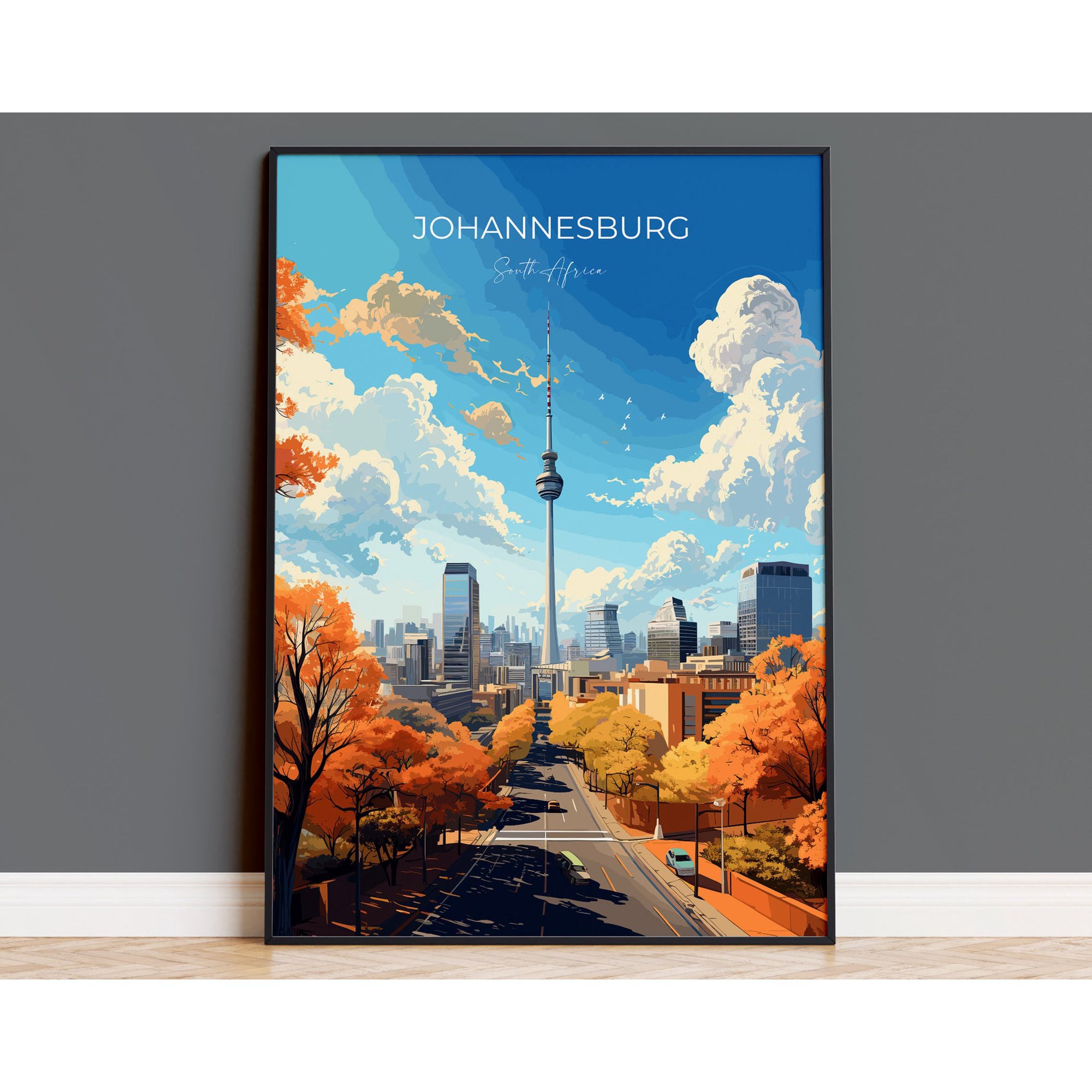Johannesburg Travel Poster Travel Print Of Johannesburg Johannesburg Art Lovers Gift South Africa Gift Wall Art Print Art