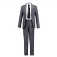 thumbnail image 2 of Boys Suits 5 Pieces Slim Fit Pants Medium Gray Outfit Formal Suit for Wedding Jacket Vest Pants Collared Dress Shirt and Tie, 2 of 6