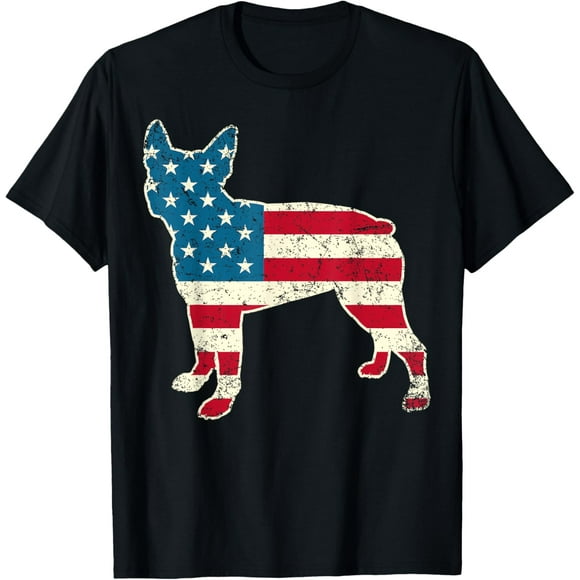 Boston Terrier 4th of July Men Women American Flag Dog Lover T-Shirt