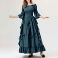 thumbnail image 6 of Diufon Plus Size Dresses for Women Irregular Hem Dress off Shoulder 3/4 Sleeve Waisted Maxi Dress, 6 of 7