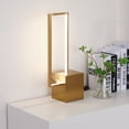 thumbnail image 3 of Modern Gold Geometric Table Lamp – Square Base Desk Light Decor, 3 of 7