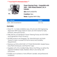 thumbnail image 2 of Power Steering Pump - Compatible with 2003 - 2005 Honda Element 2.4L 4-Cylinder 2004, 2 of 2