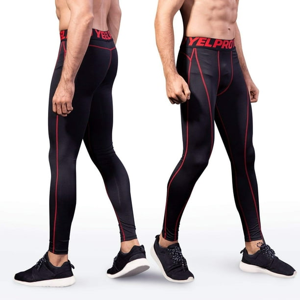 LANBAOSI 3 Pack Men Compression Pants Male Base Layer Tights