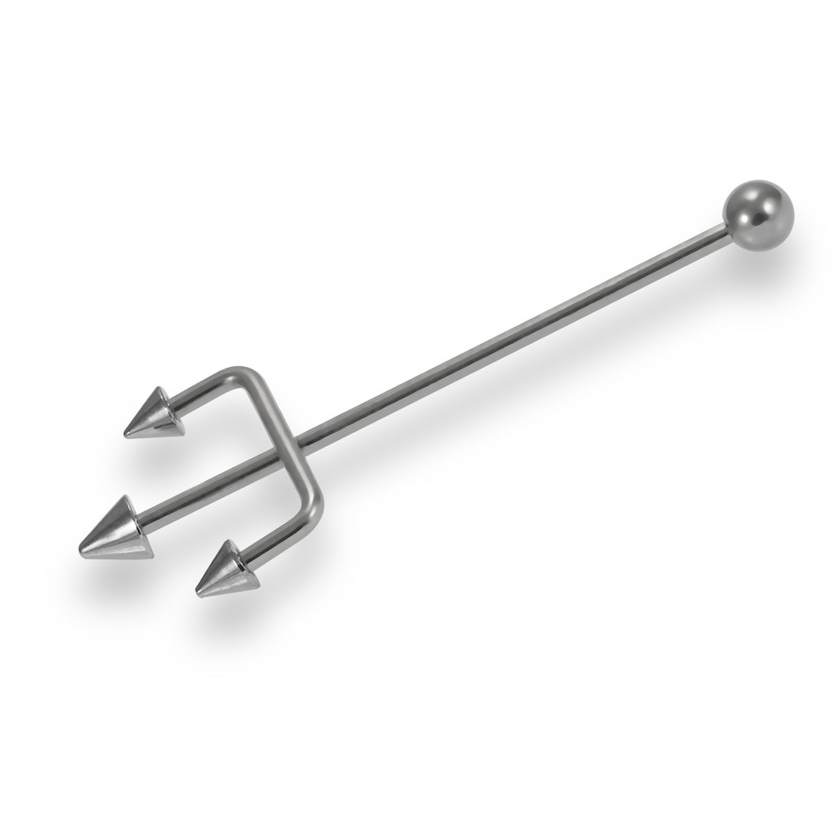 1 Piece 316L Steel Heart and Key Industrial Bar 14g 1.6mm surgical steel