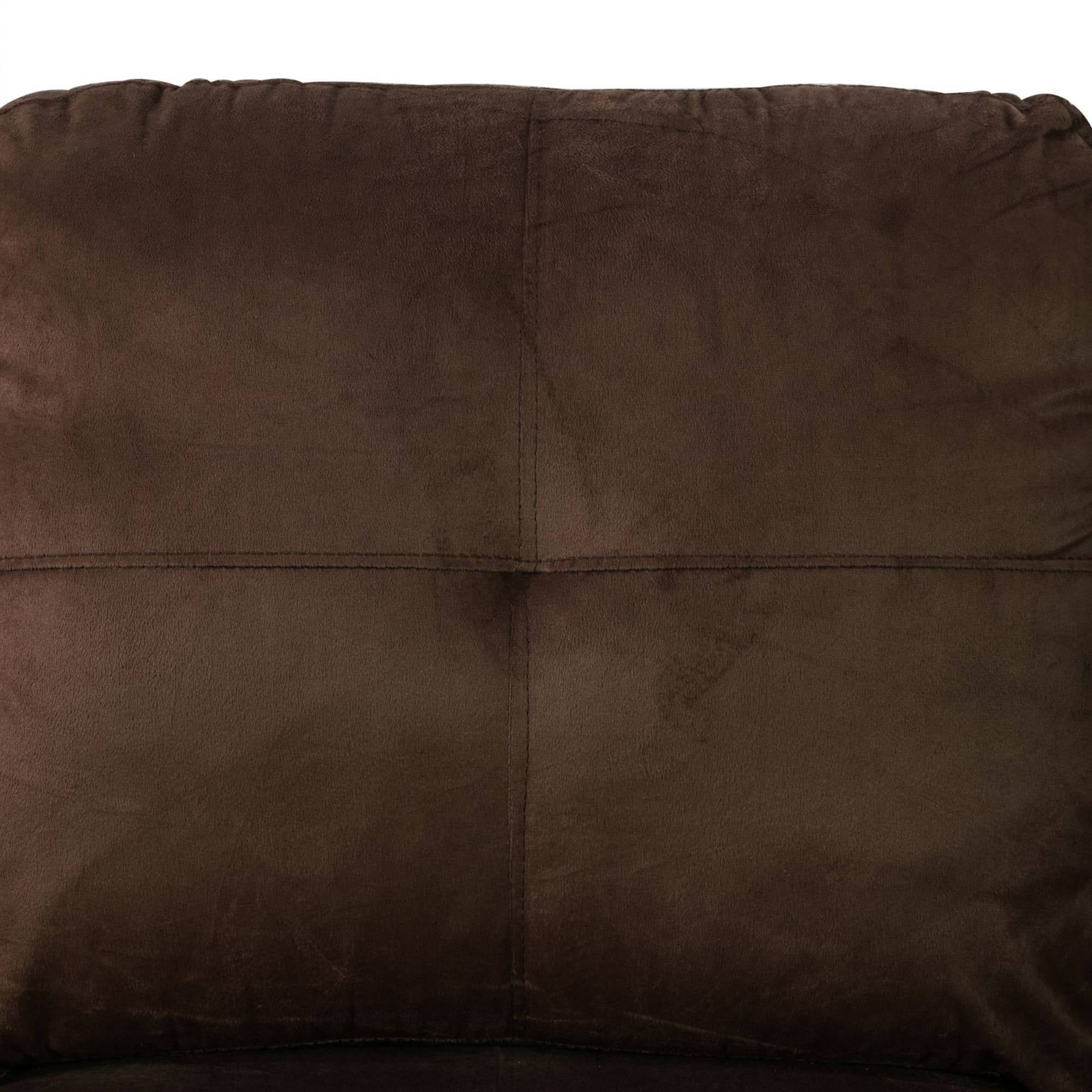 Modular Sectional Couch 3 Pieces Sofa Set with Chaise Flannel PVC L Shaped Cloud Couch for Living Room, Dark Brown