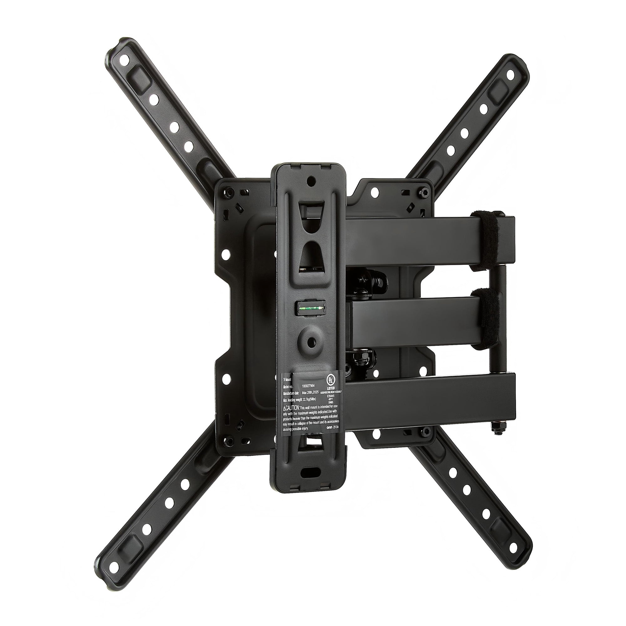 onn Full Motion TV Wall Mount for 19" to 50" TVs, UL Listed, swivel ±45°, up to +5/-15°Tilting