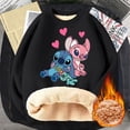 thumbnail image 1 of Sudadera de cuello redondo de Disney Stitch para adultos, sudaderas gruesas de Anime de dibujos animados, ropa cálida de manga larga, regalo de cumpleaños lindo, Invierno, 1 of 3