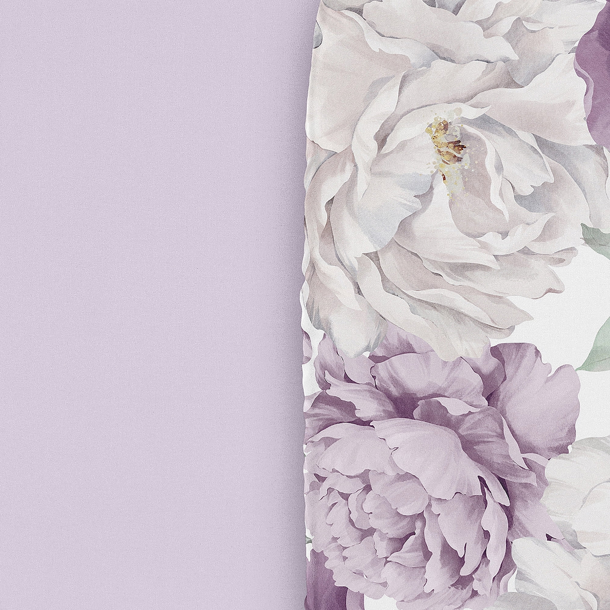 Sweet Jojo Designs Peony Floral Garden Purple Ivory and Green Baby Bassinet Fitted Sheets 2 Piece Set