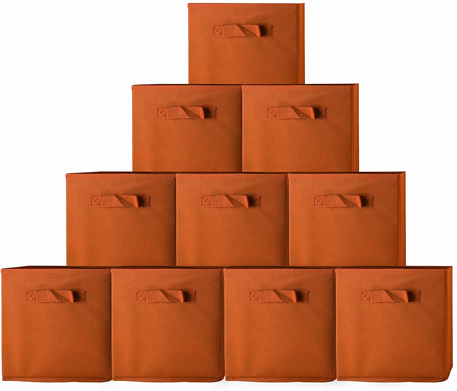 Rack Furniture 10" Fabric Storage Bin (Pack of 10) (Orange)…